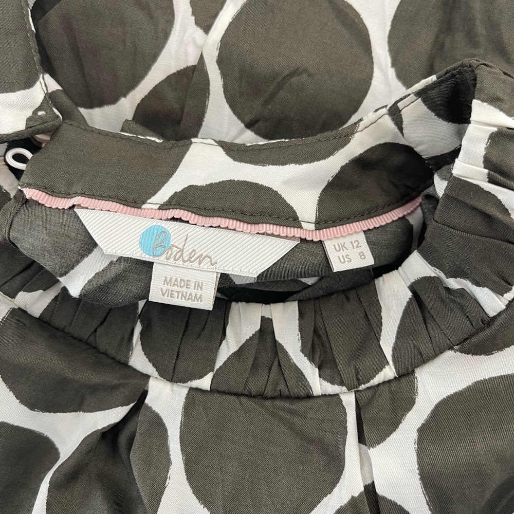 Boden Olive Green and Cream  Blouse - Picture 5 of 6